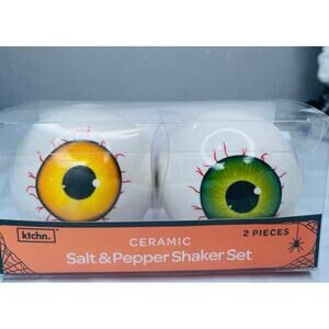 Copied - Halloween Spooky ceramic Salt And Pepper Shaker Eyeballs. New